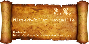 Mitterhöfer Maximilla névjegykártya
